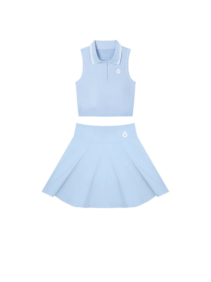 Vera + Livia Polo and Pleated Skirt Matching Sportswear Set
