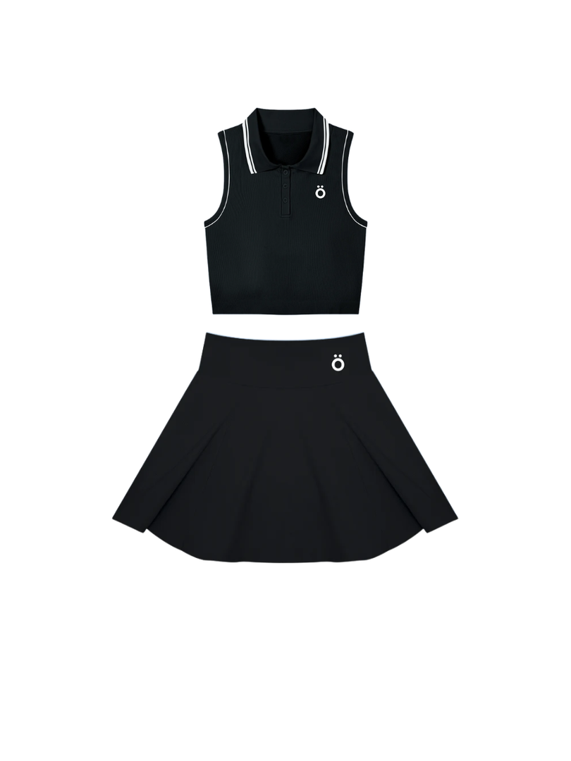 Vera + Livia Polo and Pleated Skirt Matching Sportswear Set
