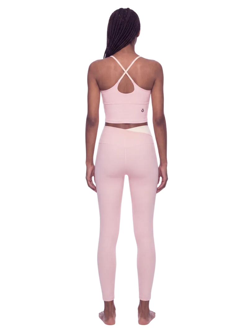 Tullia + Juno Color Block Top and Leggings Sports Matching Set - In Light Pink
