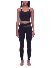 Tullia + Juno Color Block Top and Leggings Sports Matching Set - In Black