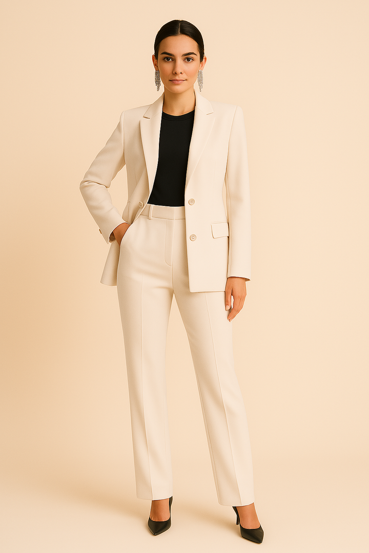 Women's Blazer Pants Suit Set Tailored Notch Lapel Two Piece