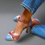 Load image into Gallery viewer, Women's Women Classic Bow Strap Mid Heel Pumps
