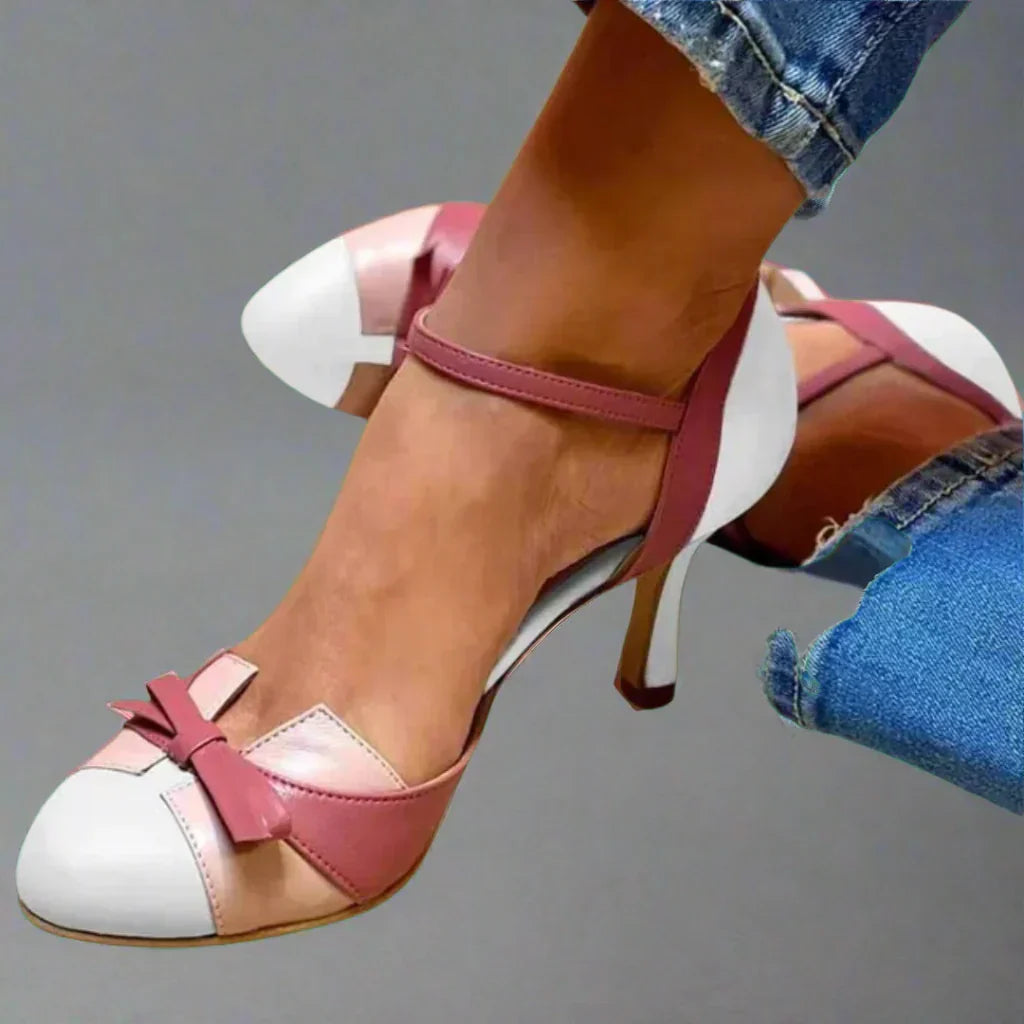 Women's Women Classic Bow Strap Mid Heel Pumps