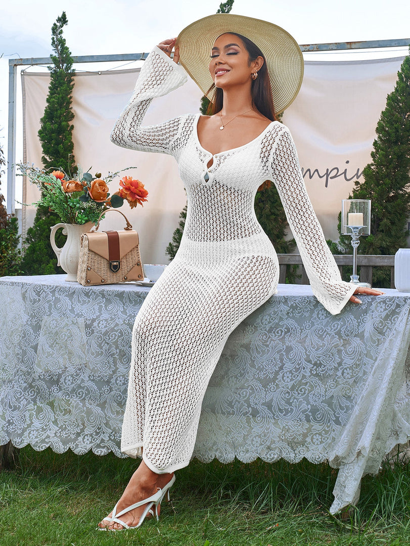 Tie Back Perspective Knit Maxi Dress | Prom Dress, Vacation Dress