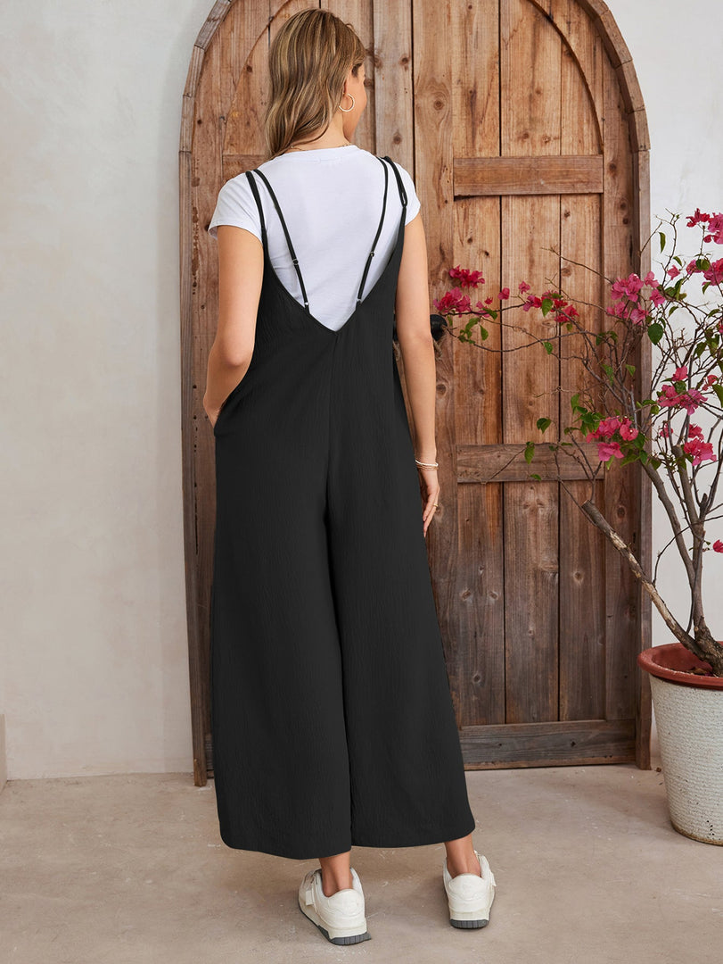 Tie Back Pocket Wide Legs Jumpsuit | Wedding Guest Jumpsuit