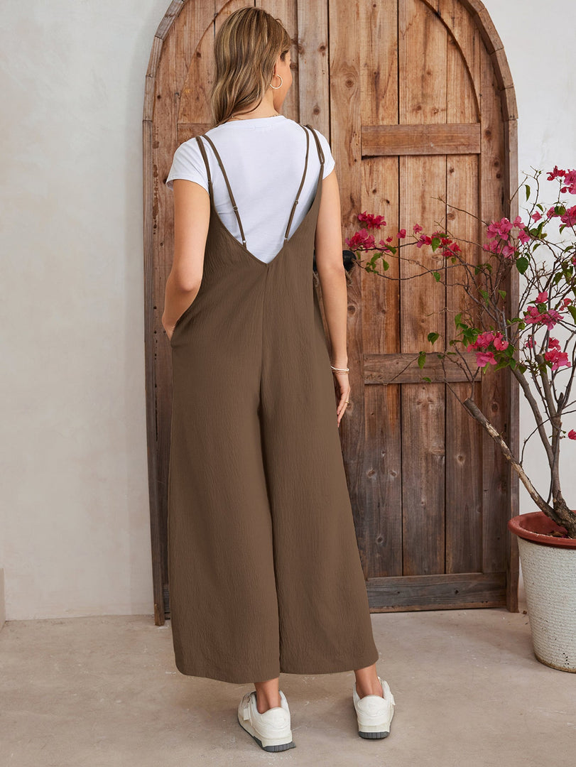 Tie Back Pocket Wide Legs Jumpsuit | Wedding Guest Jumpsuit