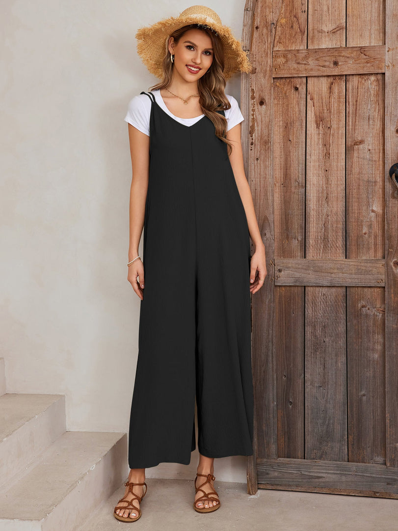 Tie Back Pocket Wide Legs Jumpsuit | Wedding Guest Jumpsuit