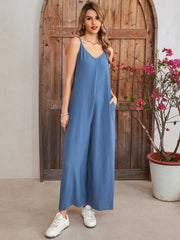 Tie Back Pocket Wide Legs Jumpsuit | Wedding Guest Jumpsuit