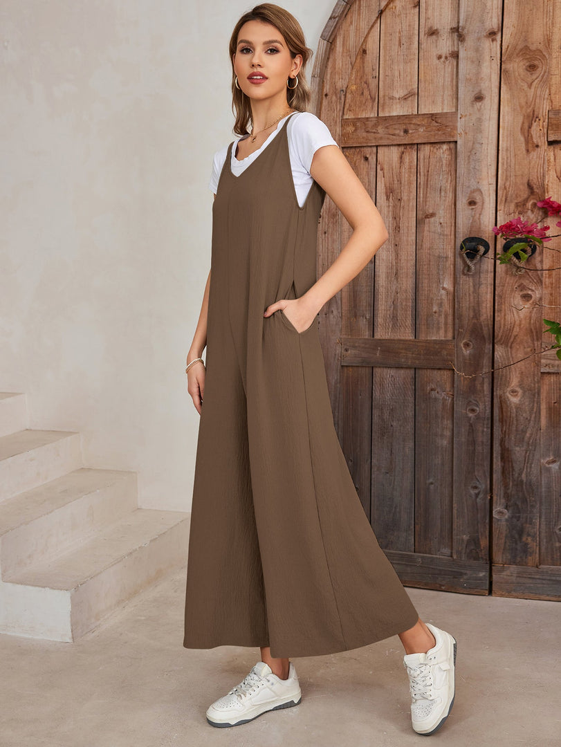 Tie Back Pocket Wide Legs Jumpsuit | Wedding Guest Jumpsuit