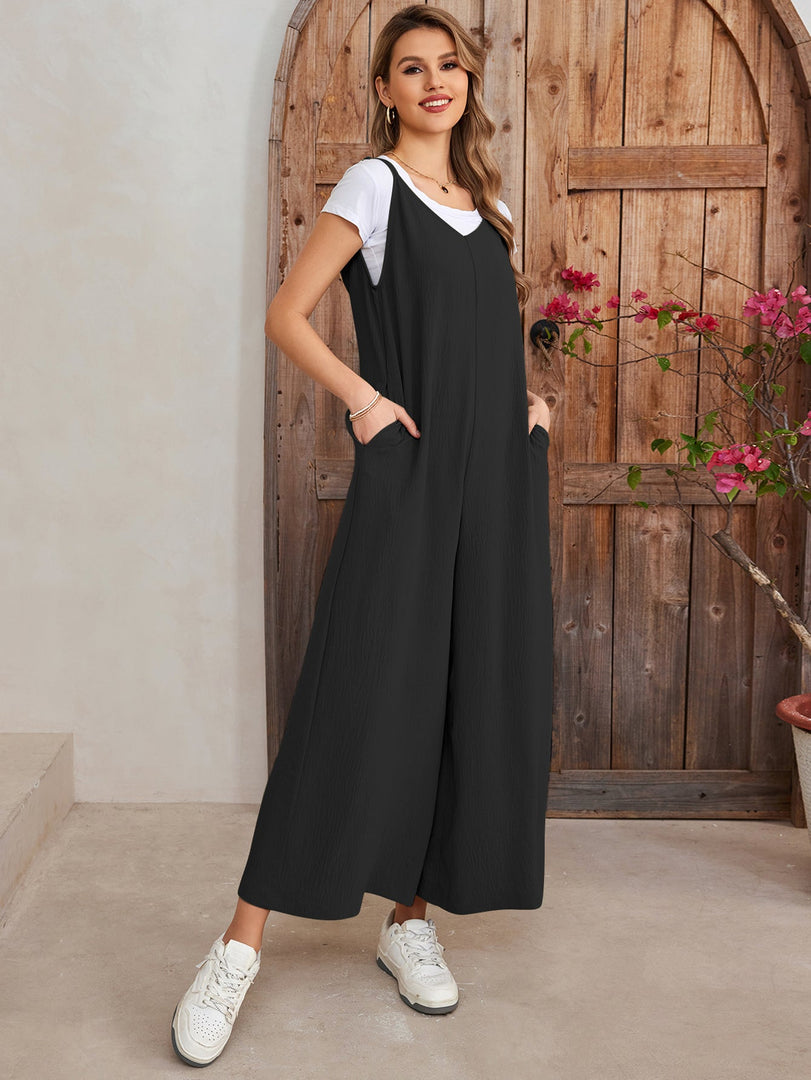 Tie Back Pocket Wide Legs Jumpsuit | Wedding Guest Jumpsuit