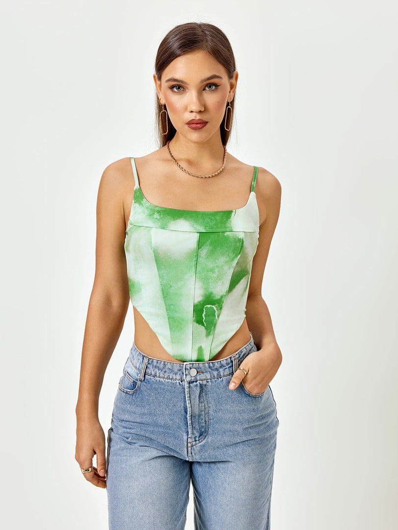 Tie Dye Backless Zipper Top | Vacation Top
