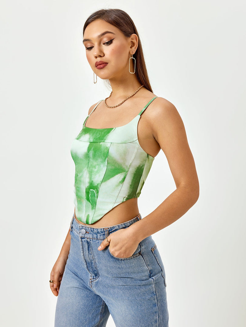 Tie Dye Backless Zipper Top | Vacation Top