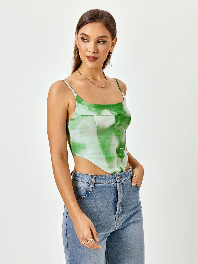 Tie Dye Backless Zipper Top | Vacation Top