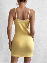 Tie Front Embellished Openwork Sweater Cami Dress | Vacation Dress