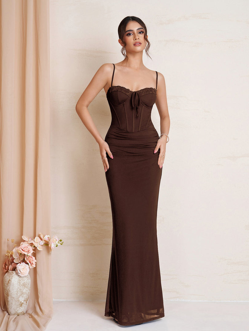 Tie Front Ruched Bodycon Mesh Dress | Cocktail Dress, Homecoming Dress