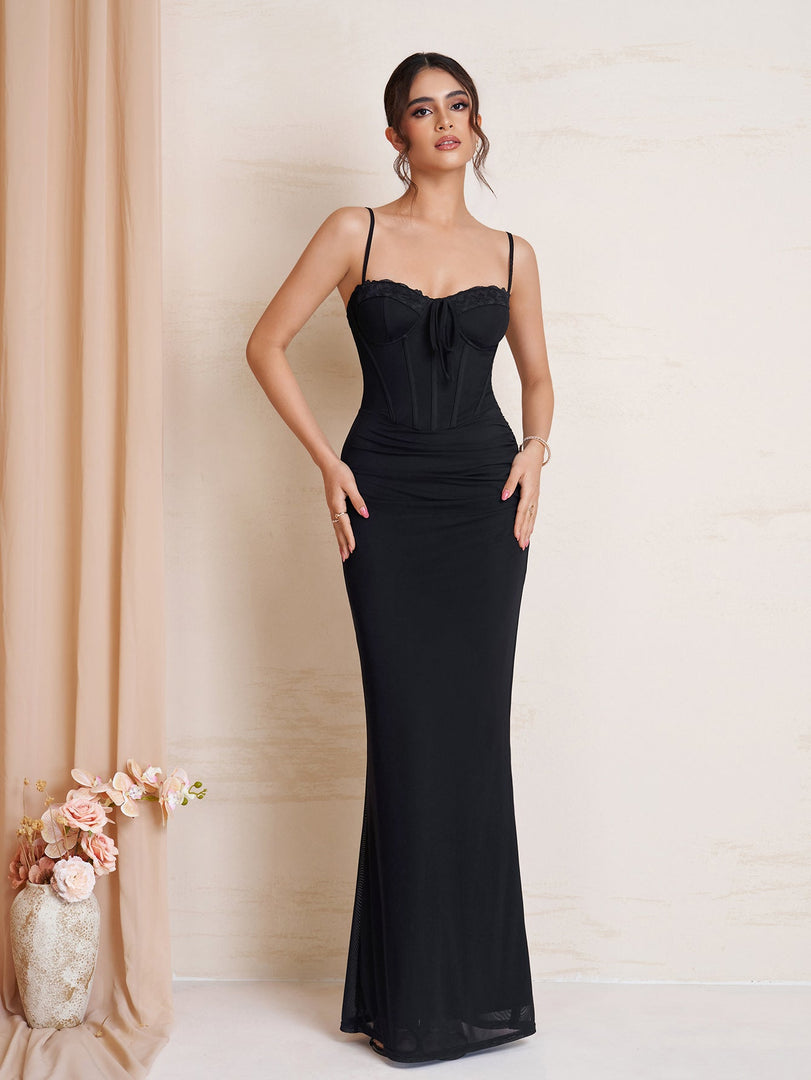 Tie Front Ruched Bodycon Mesh Dress | Cocktail Dress, Homecoming Dress