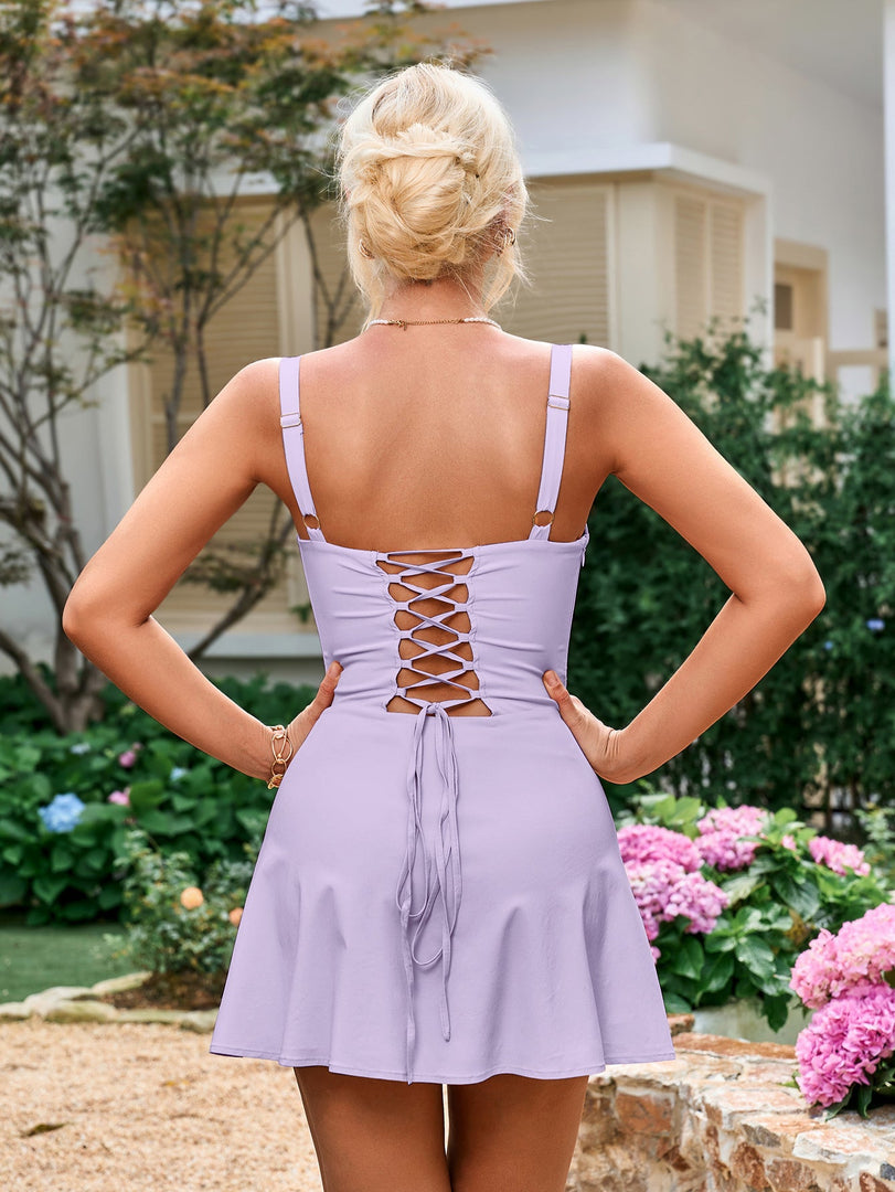 Tie Front Ruched Bust Cami Dress | Vacation Dress