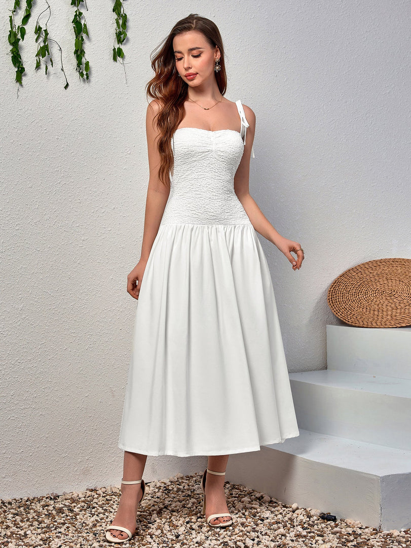 Tie Shoulder Backless Flared Hem Cami Dress | Vacation Dress, Wedding Guest Dress