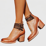 Load image into Gallery viewer, Women's Boots Buckle Strap Block Heel Cutout Style
