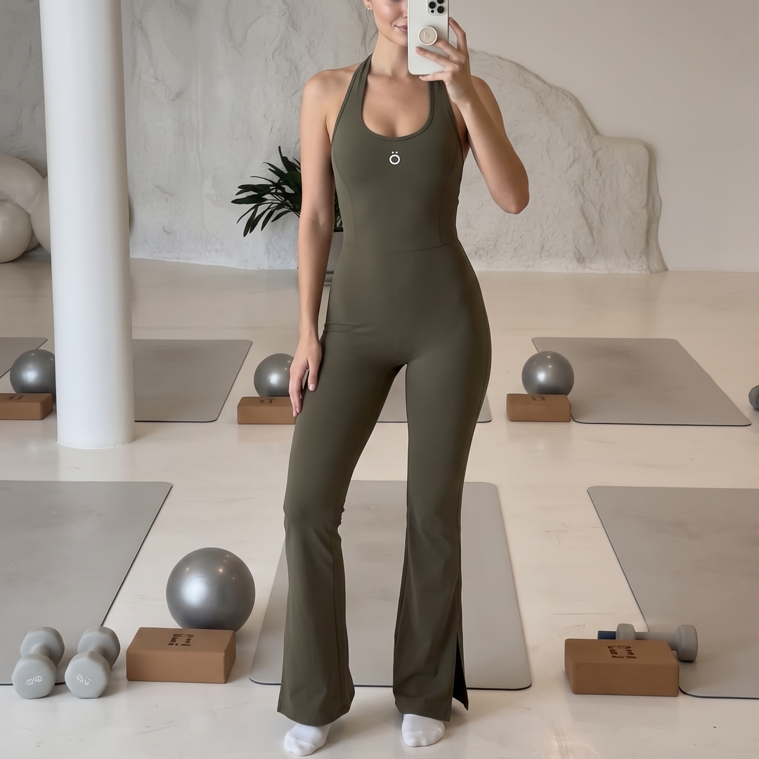 Valeria Halter Flared Jumpsuit