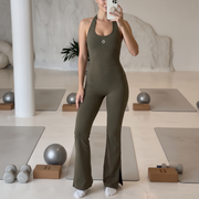 Valeria Halter Flared Jumpsuit