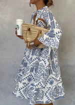 Load image into Gallery viewer, Women's Boho Casual Maxi Dress Floral Print
