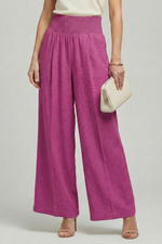 Load image into Gallery viewer, Women's Linen Wide Leg Pants High Waist Elastic Style
