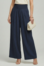 Load image into Gallery viewer, Women's Linen Wide Leg Pants High Waist Elastic Style
