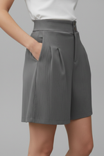 Load image into Gallery viewer, Women's Shorts High Waist Double Button Pleated Wide Leg Pocket Tailored Casual Style
