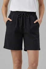 Load image into Gallery viewer, Women's Shorts Elastic Drawstring Waist Cuffed Hem Pocket Relaxed Casual Style

