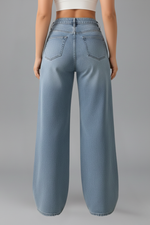 Load image into Gallery viewer, Women's Wide Leg Jeans High Rise Relaxed Fit Straight Leg Casual Blue Jean Style
