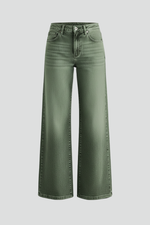 Load image into Gallery viewer, Women's Army Green Jeans High Rise Wide Leg Relaxed Fit Flare Casual Jean Style
