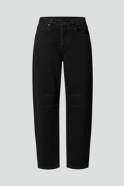 Women's Black Jeans High Waist Relaxed Barrel Leg Tapered Style