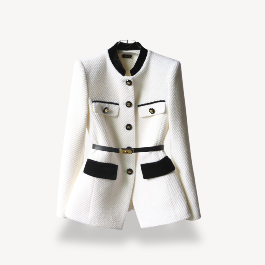Women's Peplum Blazer Long Sleeve Belted Button Front