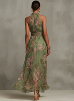Load image into Gallery viewer, Women's Boho Green Maxi Dress for Formal Wedding Guest Style
