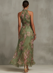 Women's Boho Green Maxi Dress for Formal Wedding Guest Style