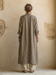 Women's Cotton Linen Wide Leg Pants Set Boho Print Cardigan