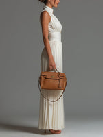 Load image into Gallery viewer, Women's White Pleated Jumpsuit Deep V Neck and Corset Waist
