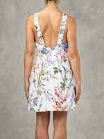 Load image into Gallery viewer, Women's White Floral Mini Dress Halter Cross Strap a Line Cocktail Style
