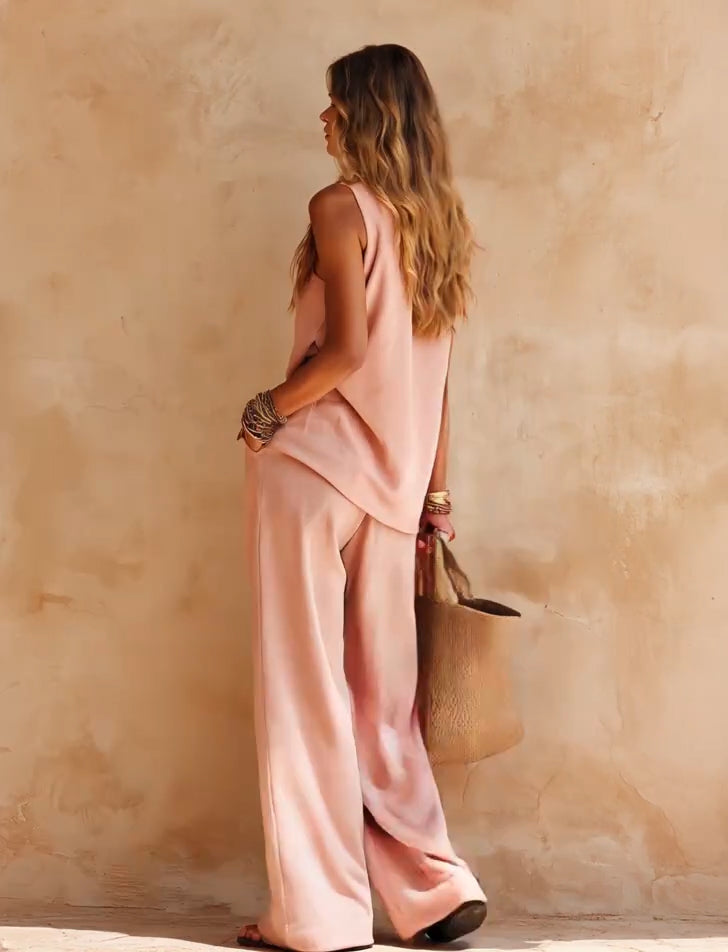 Women's One Shoulder Jumpsuit Draped Wide Leg Flowing Style