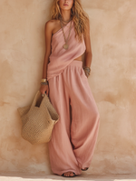 Load image into Gallery viewer, Women's One Shoulder Jumpsuit Draped Wide Leg Flowing Style
