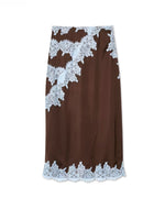 Load image into Gallery viewer, Women's Lace Panel Halter Top and Skirt Set Satin Maxi Skirt
