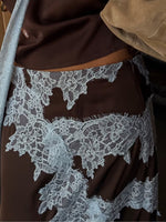 Load image into Gallery viewer, Women's Brown Maxi Dress V Neck Halter Tie Dye Print Side Slit Flowing Style
