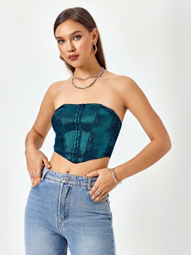 Zipper Backless Corset Tube Top | Cocktail Party Top