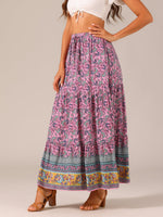 Load image into Gallery viewer, Women's Printed Maxi Skirt High Waist Side Slit Flowing
