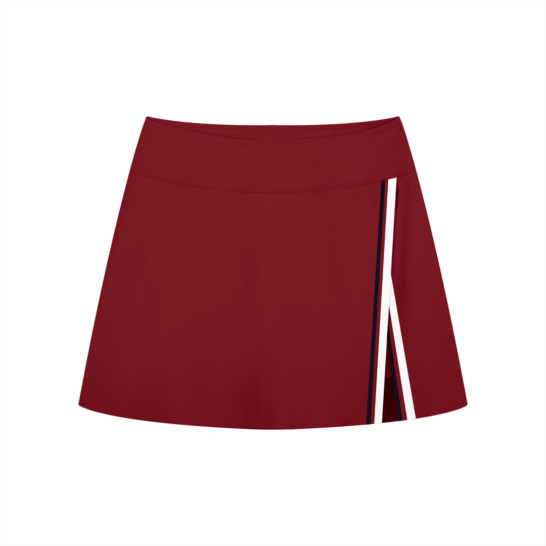 Viola A-Line Contrast Panel Slit Skirt