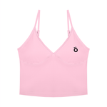 Load image into Gallery viewer, Tertia V-Neck Yoga Tank Top - Pink &amp; White
