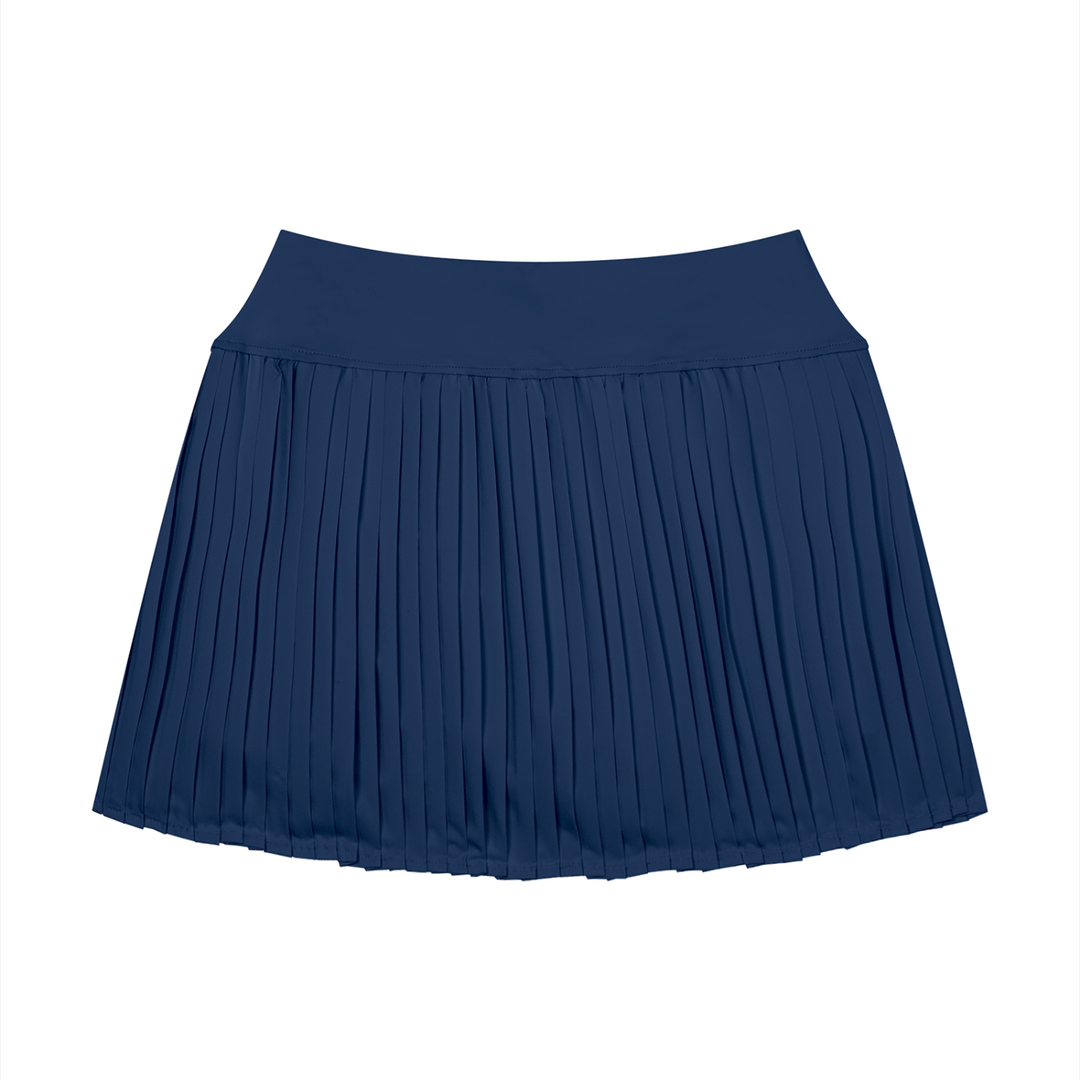 Iris Pleated Yoga Skort - Black & Navy Blue