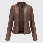 Load image into Gallery viewer, Women's Leather Jacket Button Front Collared Oversized Shacket Style
