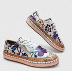 Load image into Gallery viewer, Women's Floral Sneakers Lace Up Platform Casual Style
